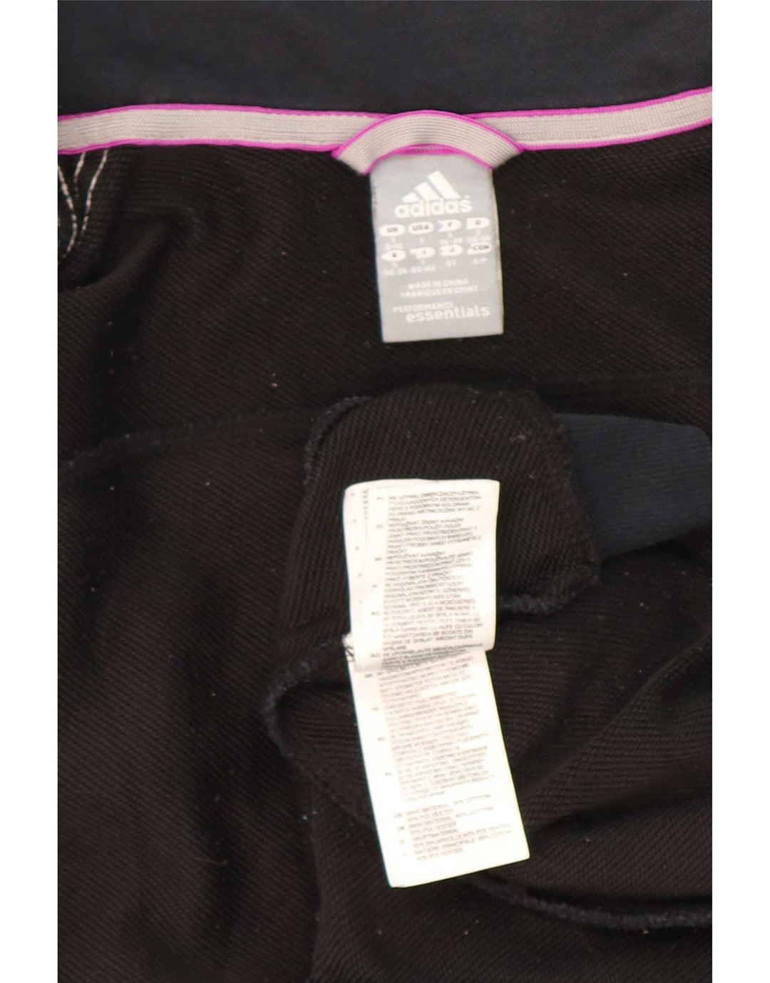 Adidas Womens Tracksuit Top Jacket UK 8/10 Small Black Cotton