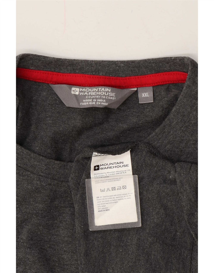 Mountain Warehouse Mens Top Long Sleeve 2XL Grey Cotton