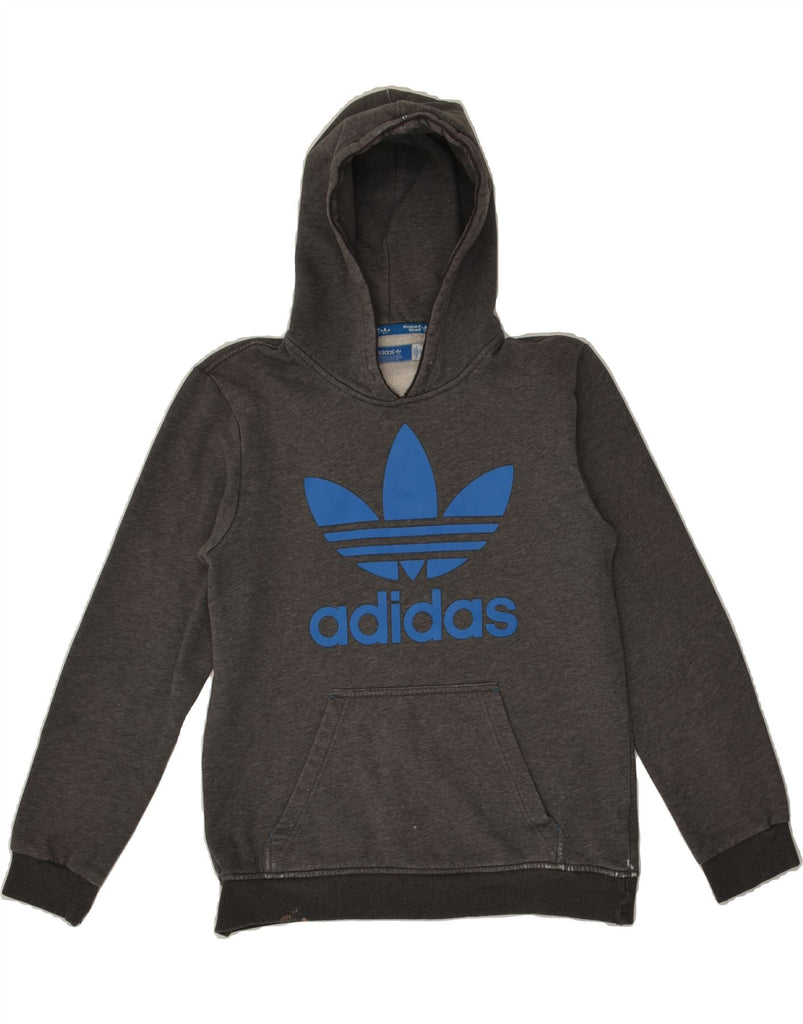 ADIDAS Mens Graphic Hoodie Jumper Medium Grey Cotton | Vintage Adidas | Thrift | Second-Hand Adidas | Used Clothing | Messina Hembry 