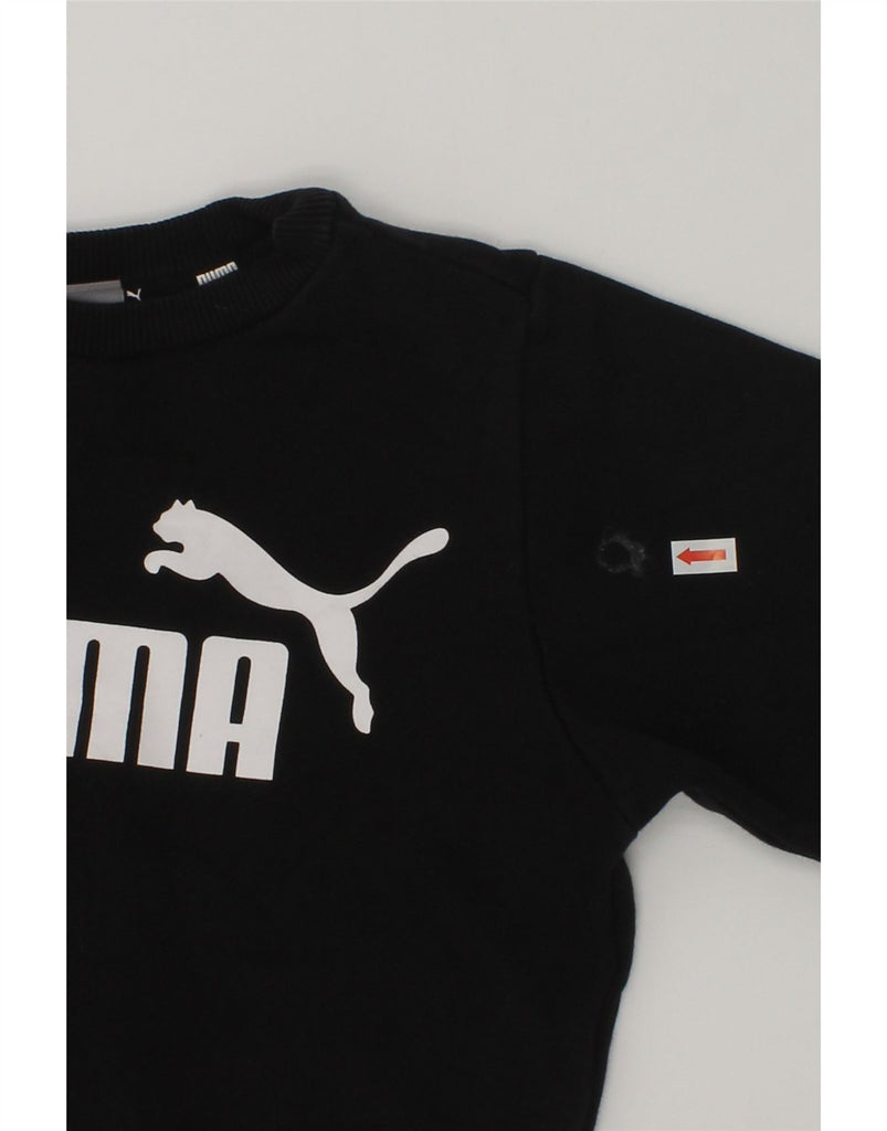 PUMA Boys Graphic Sweatshirt Jumper 3-4 Years Black Cotton | Vintage Puma | Thrift | Second-Hand Puma | Used Clothing | Messina Hembry 