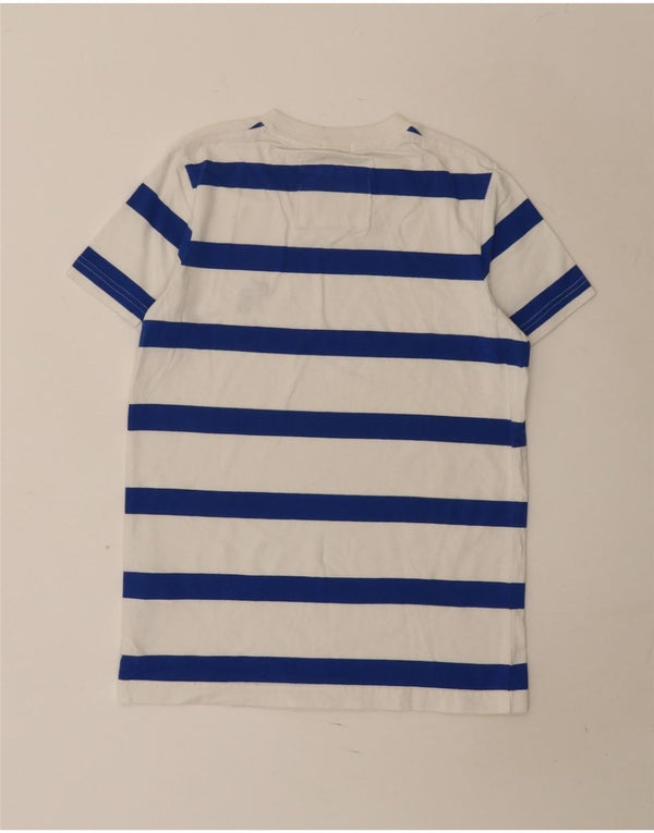 Abercrombie & Fitch Mens Muscle T-Shirt Top Small Blue Striped Cotton