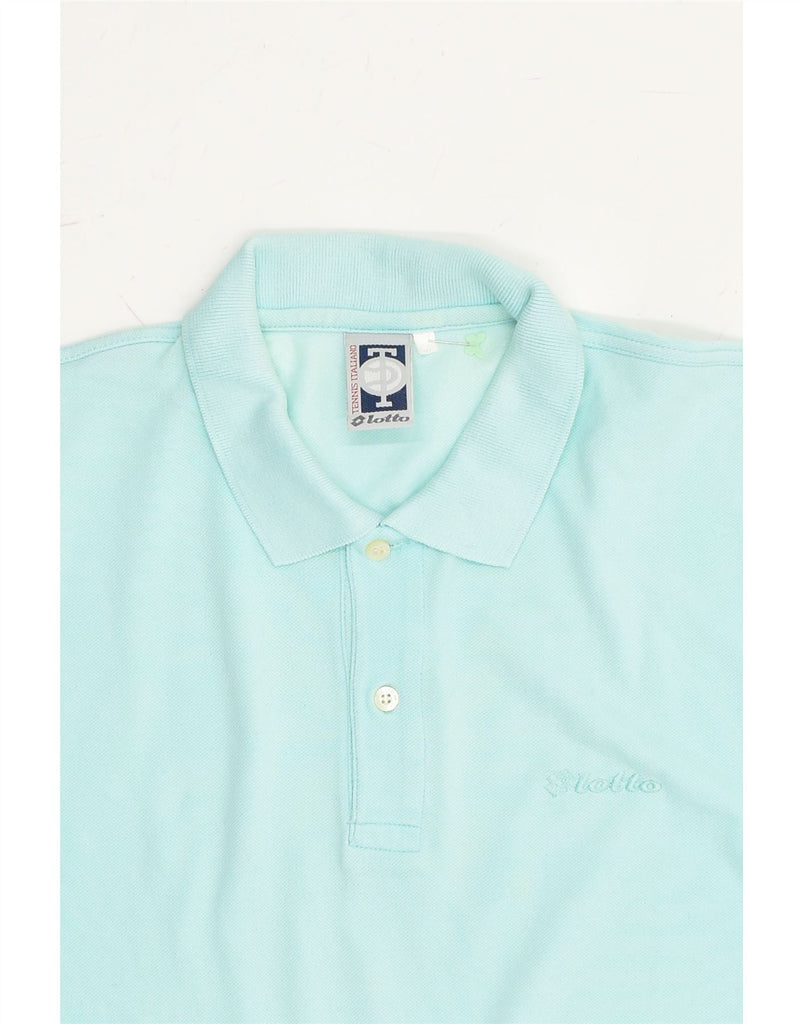 LOTTO Mens Polo Shirt Medium Turquoise Cotton | Vintage Lotto | Thrift | Second-Hand Lotto | Used Clothing | Messina Hembry 