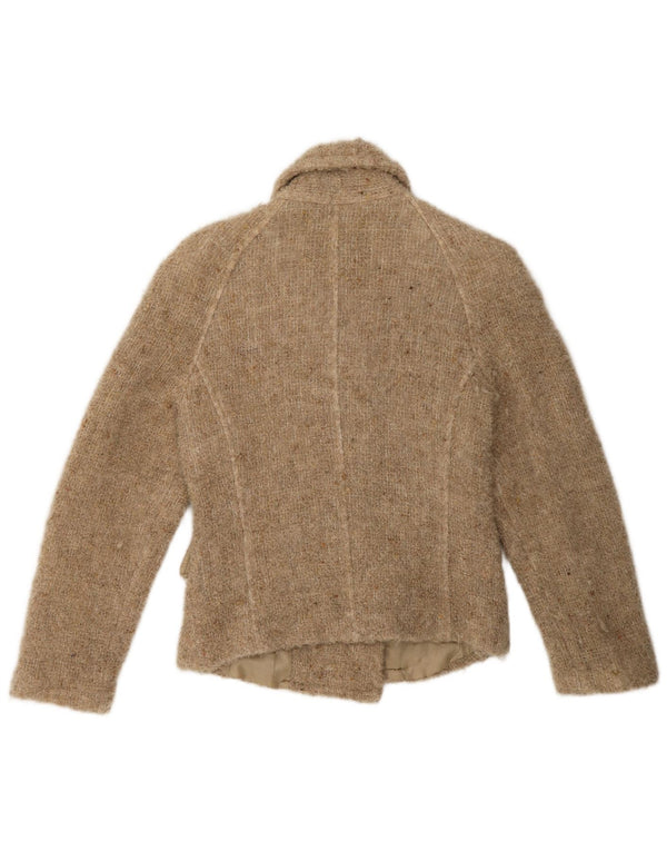 Roman's Womens Pea Coat UK 10 Small Beige Flecked Wool