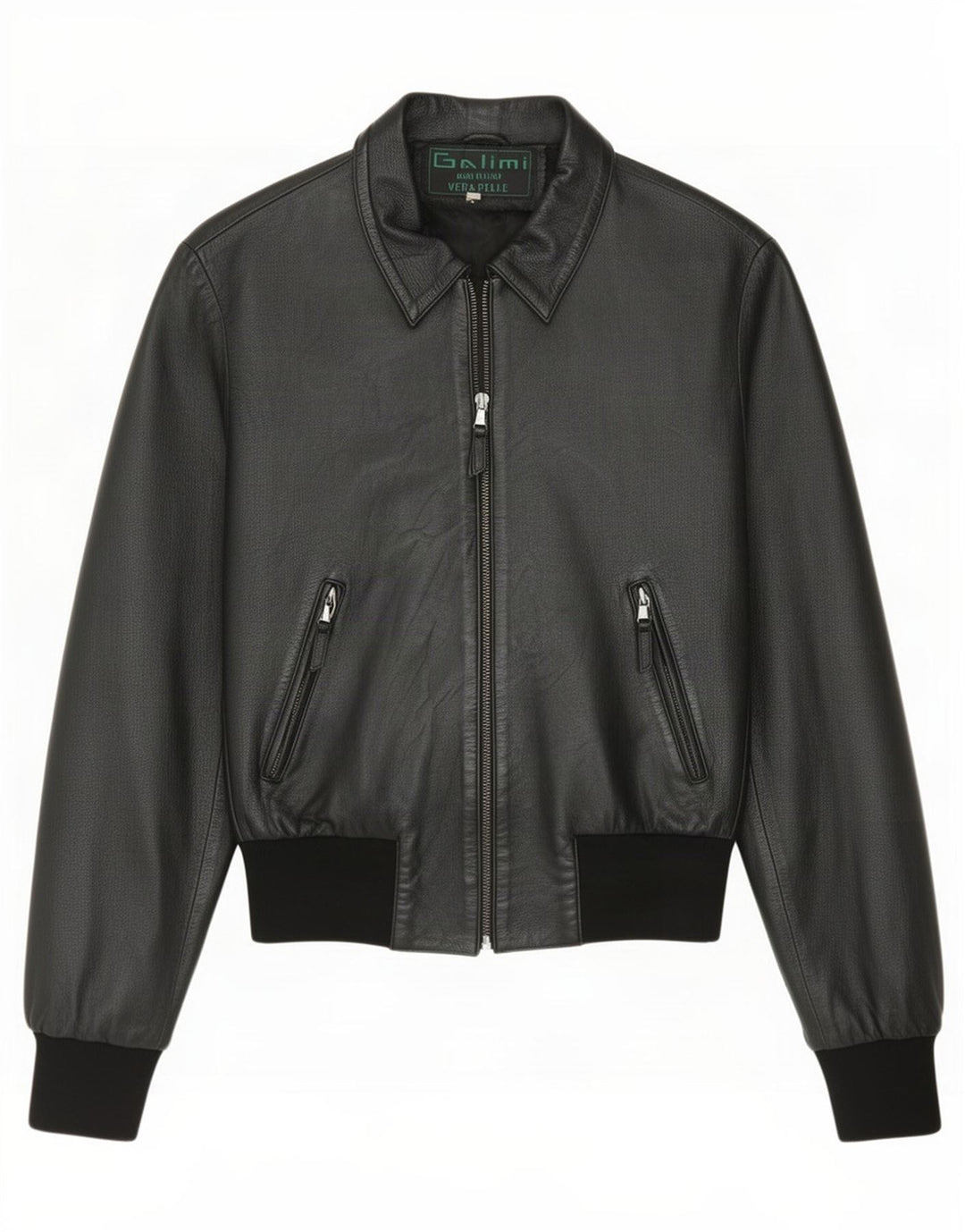Vintage Womens Bomber Leather Jacket IT 44 Medium Black
