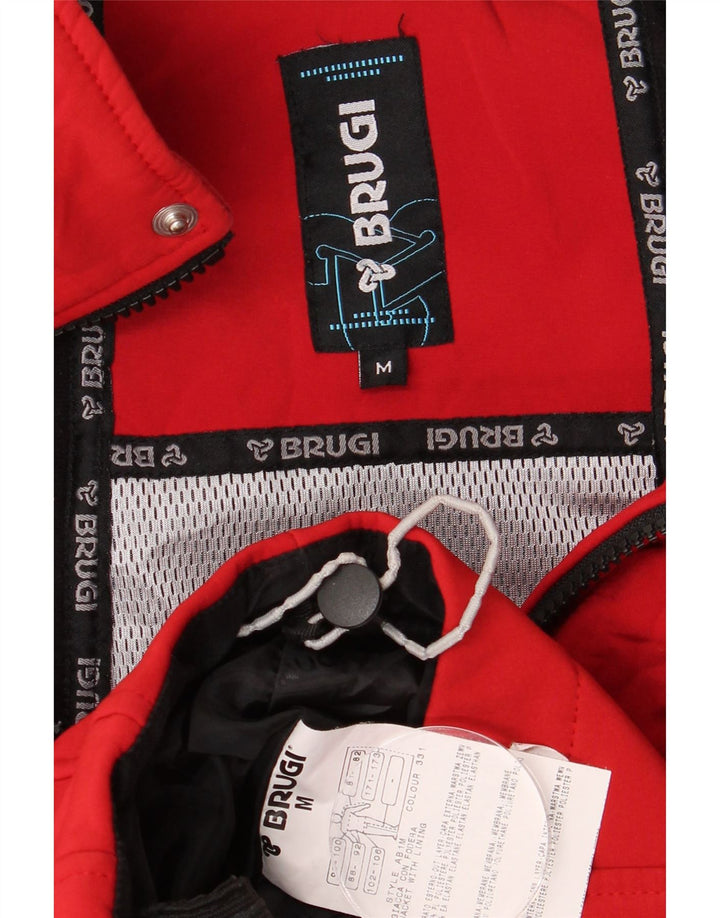 BRUGI Mens Windbreaker Jacket UK 38 Medium Red Polyester