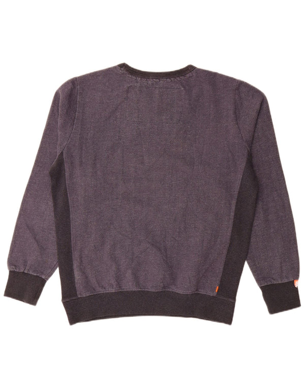 Superdry Mens Sweatshirt Jumper XL Grey Colourblock Cotton