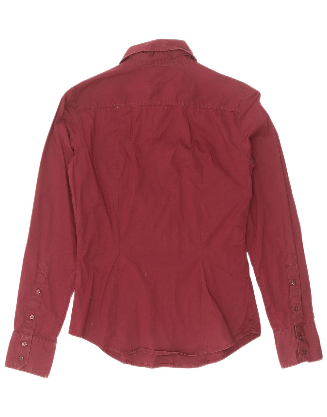 Gas Womens Shirt UK 10 Small Maroon Cotton