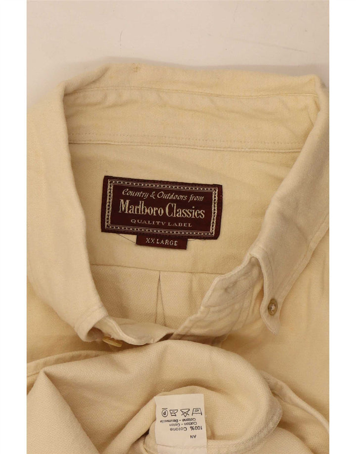 Marlboro Classics Mens Shirt 2XL Beige Cotton