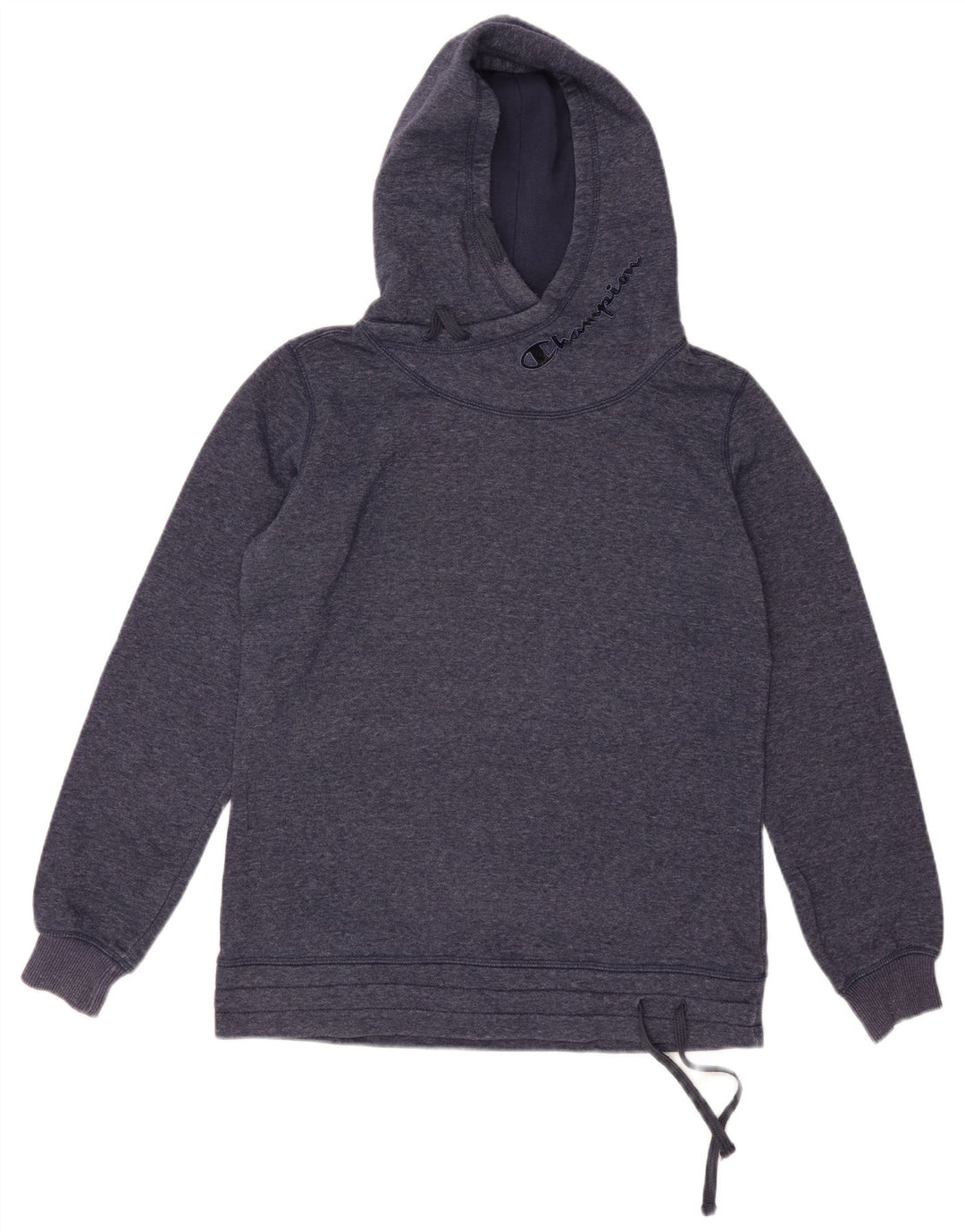 CHAMPION Womens Graphic Hoodie Jumper UK 16 Large Navy Blue