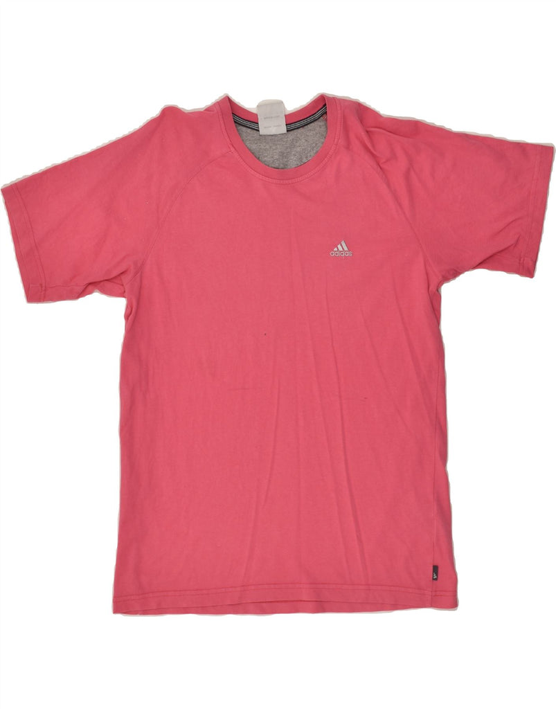 ADIDAS Womens T-Shirt Top UK 12 Medium Pink Cotton | Vintage Adidas | Thrift | Second-Hand Adidas | Used Clothing | Messina Hembry 