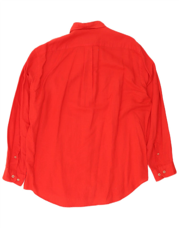 Marlboro Classics Mens Shirt Large Red Linen