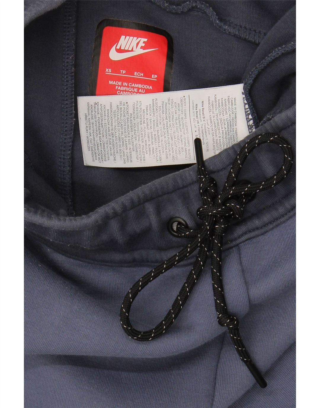 NIKE Womens Tracksuit Trousers Joggers UK 4 XS Navy Blue Colourblock