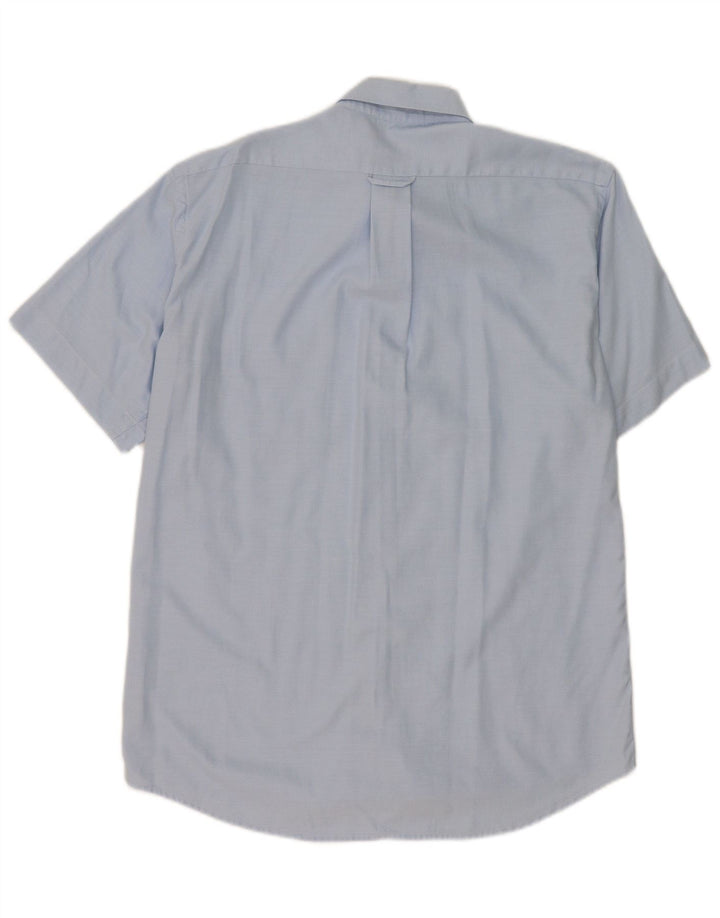 Lacoste Mens Short Sleeve Shirt Size 40 Medium Blue Cotton