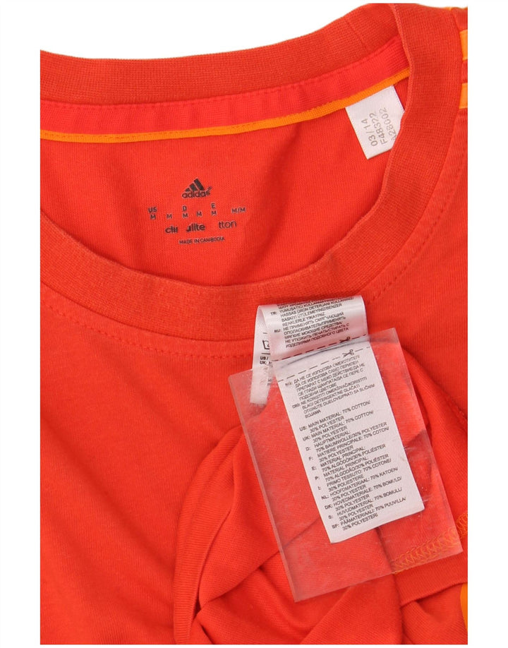 ADIDAS Mens Climalite Graphic T-Shirt Top Medium Orange Cotton