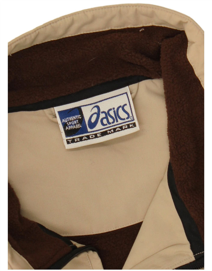 Asics Mens Bomber Jacket UK 40 Large Beige Polyamide