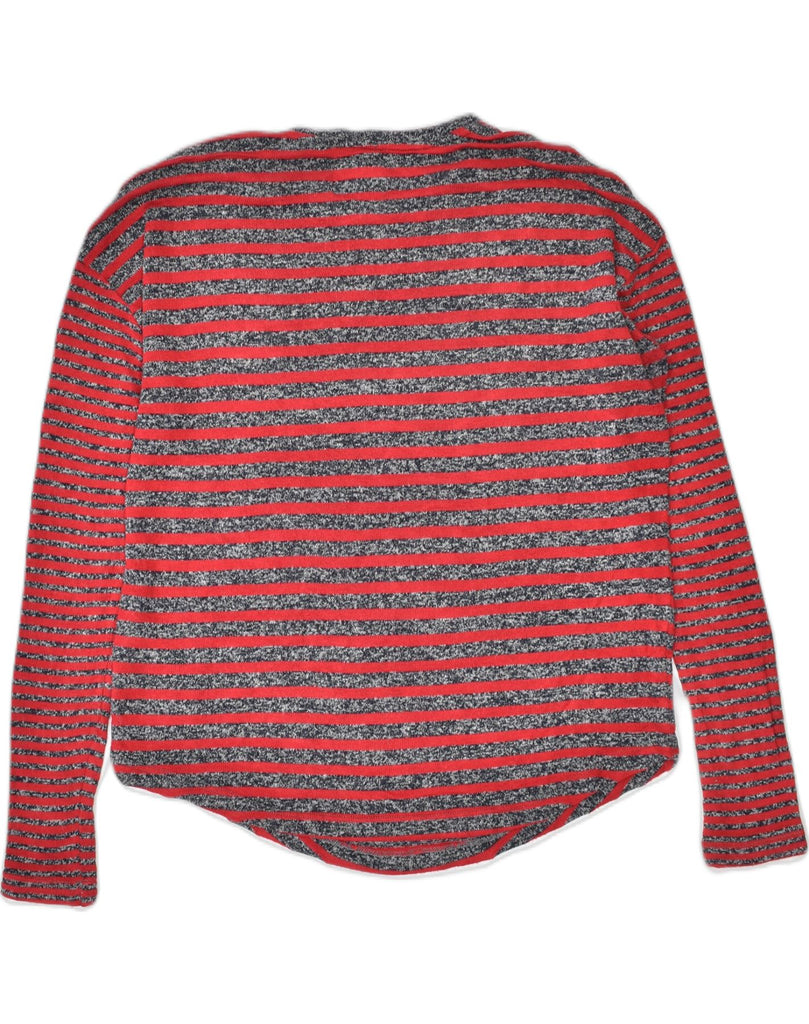 SUPERDRY Womens Paris Crew Neck Jumper Sweater UK 8 Small Red Striped | Vintage | Thrift | Second-Hand | Used Clothing | Messina Hembry 