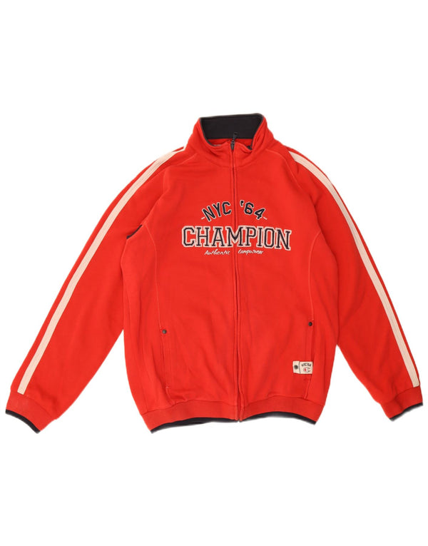 Champion Boys Graphic Tracksuit Top Jacket 13-14 Years XL Red Colourblock