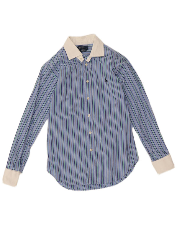 Polo Ralph Lauren Boys Shirt 11-12 Years Blue Pinstripe Cotton
