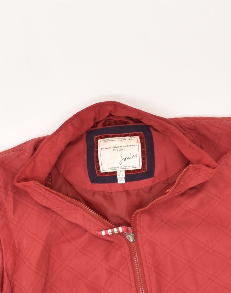 JOULES Womens Bomber Jacket UK 14 Medium Red Polyester | Vintage Joules | Thrift | Second-Hand Joules | Used Clothing | Messina Hembry 