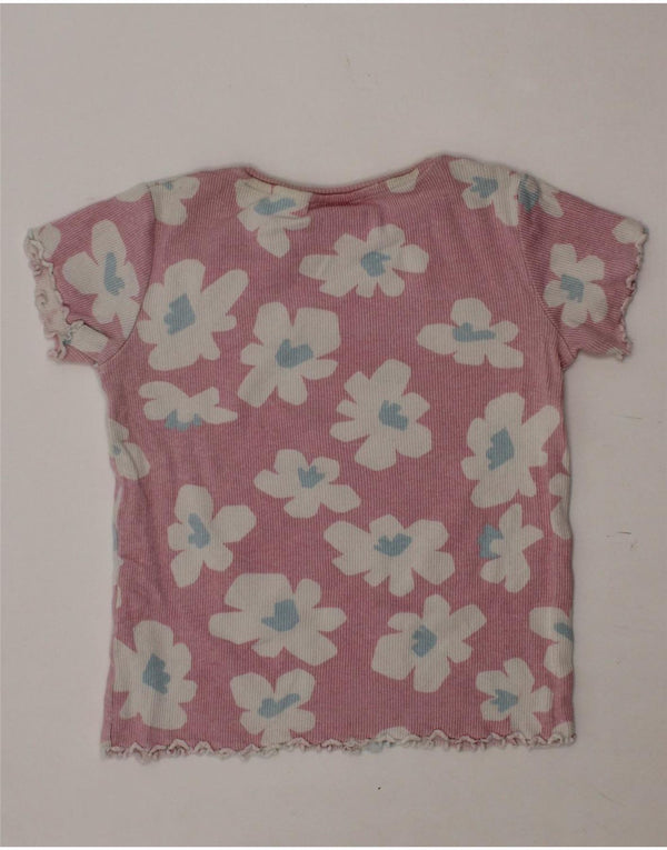 ZARA Girls Graphic T-Shirt Top 2-3 Years Pink Floral