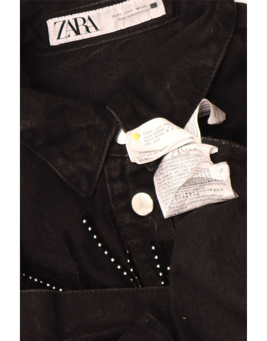 Zara Womens Oversized Denim Shirt UK 10 Small Black Cotton