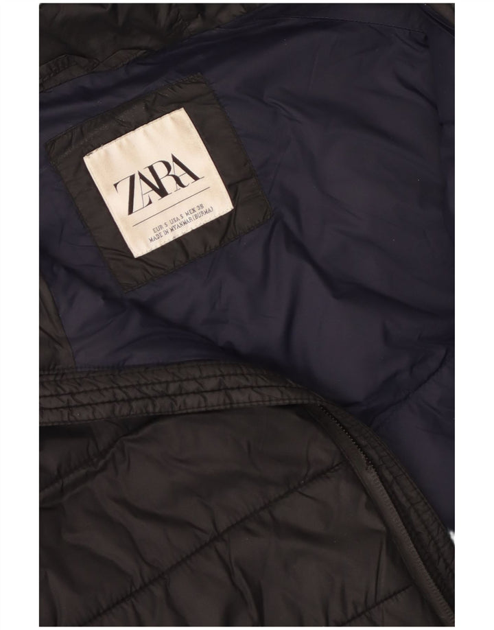 ZARA Mens Hooded Padded Jacket UK 36 Small Black