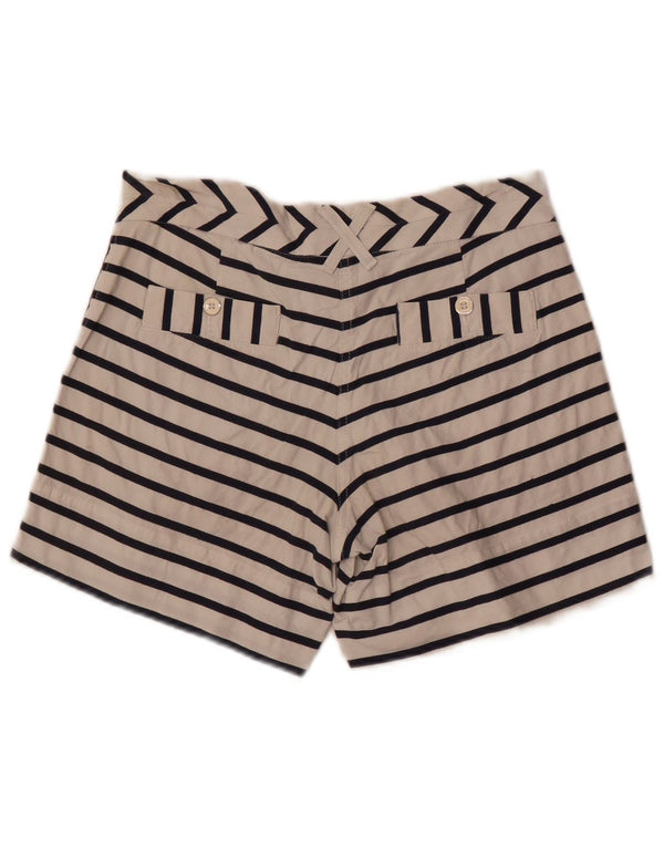 Armani Womens High Waist Casual Shorts EU 42 Large W28 White Striped