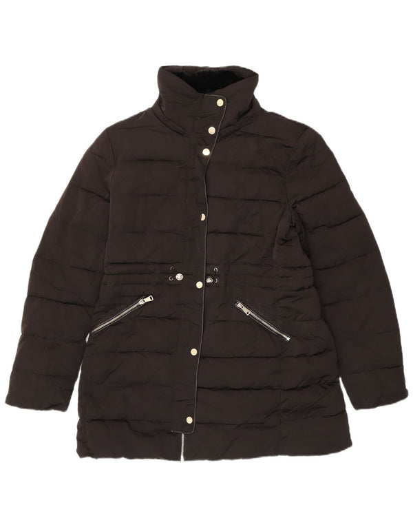 Zara Womens Padded Coat UK 16 Large Black