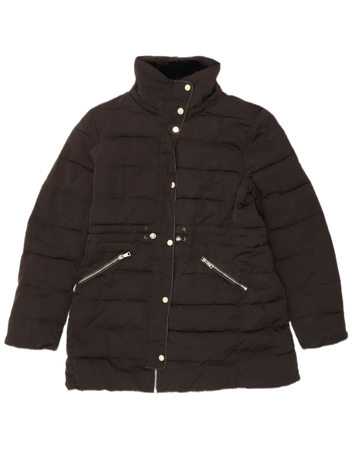 Zara Womens Padded Coat UK 16 Large Black