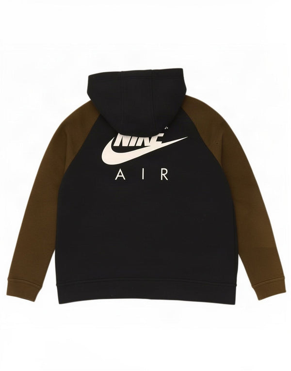 Nike Mens Graphic Zip Hoodie Sweater Medium Black Colourblock Cotton