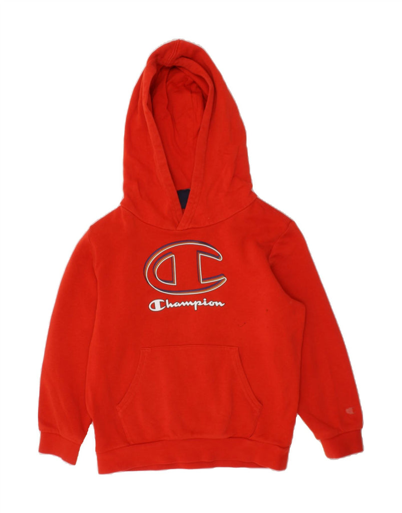 CHAMPION Boys Graphic Hoodie Jumper 5-6 Years XS Red Cotton Vintage Champion and Second-Hand Champion from Messina Hembry 