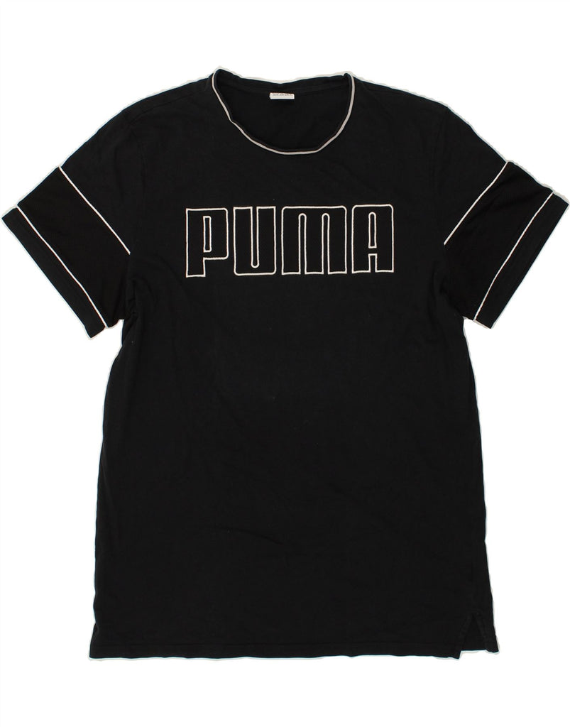 PUMA Mens Graphic T-Shirt Top XL Black | Vintage Puma | Thrift | Second-Hand Puma | Used Clothing | Messina Hembry 