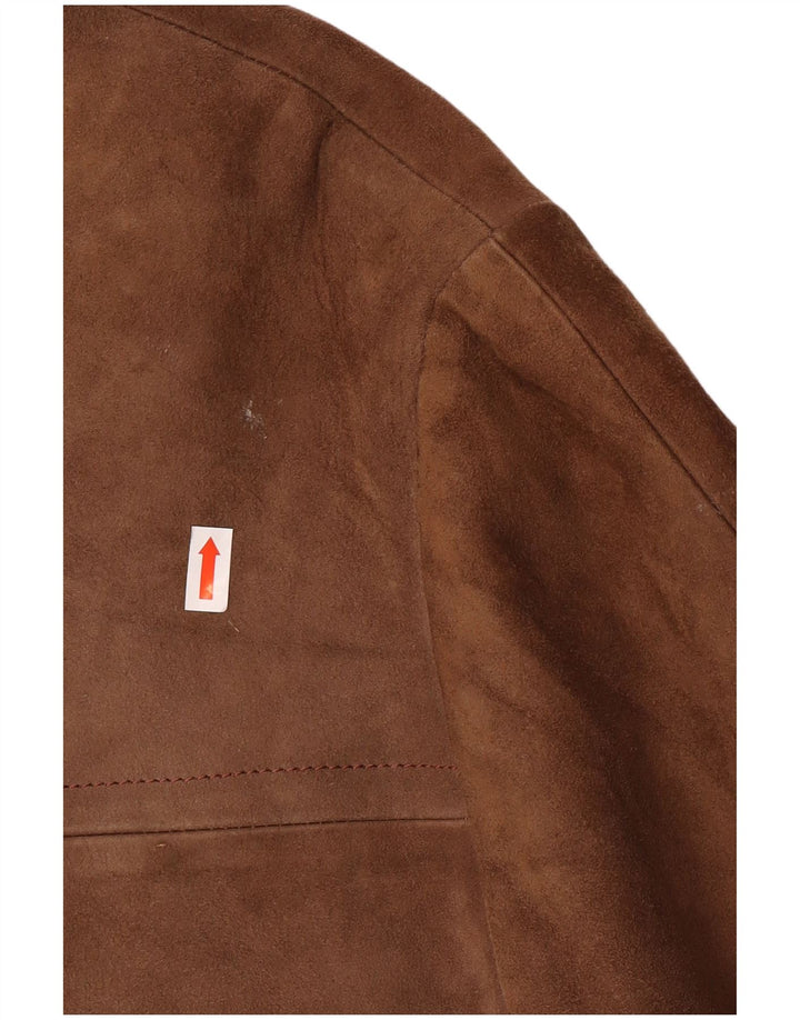 Vintage Womens Suede Jacket UK 12 Medium Brown