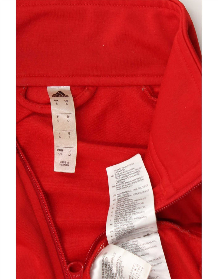 Adidas Mens Tracksuit Top Jacket Small Red Polyester
