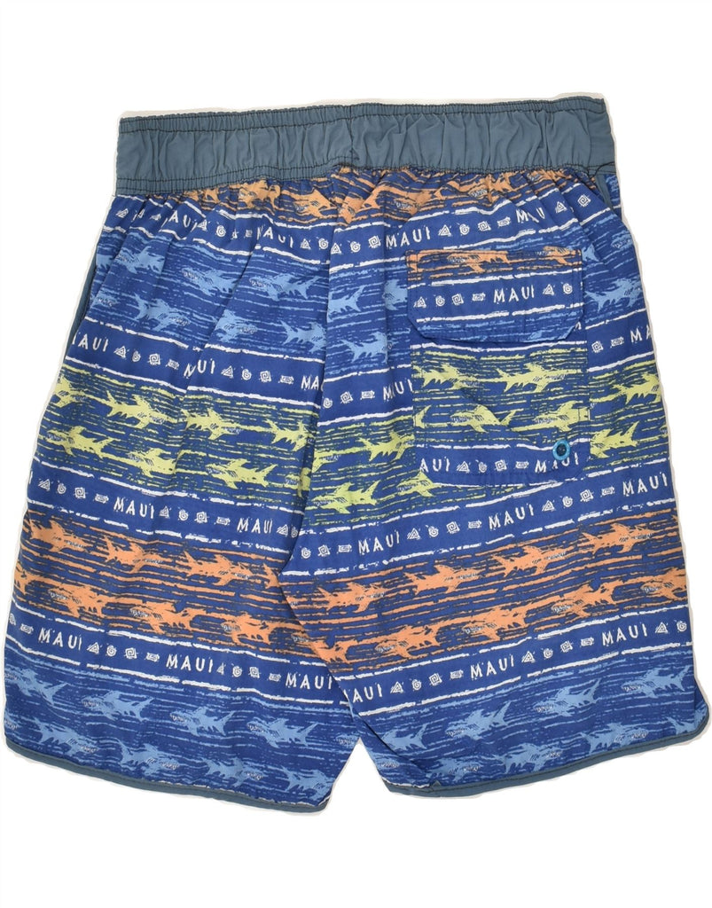 MAUI AND SONS Boys Graphic Swimming Shorts 15-16 Years Navy Blue Polyamide | Vintage Maui and Sons | Thrift | Second-Hand Maui and Sons | Used Clothing | Messina Hembry 