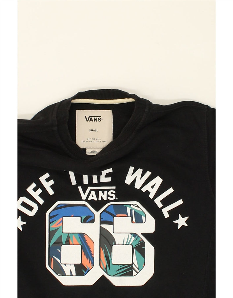 VANS Mens Graphic Hoodie Jumper Small Black Cotton | Vintage Vans | Thrift | Second-Hand Vans | Used Clothing | Messina Hembry 