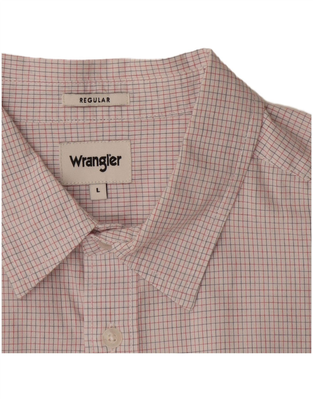 Wrangler Mens Short Sleeve Regular Fit Shirt Large White Check
