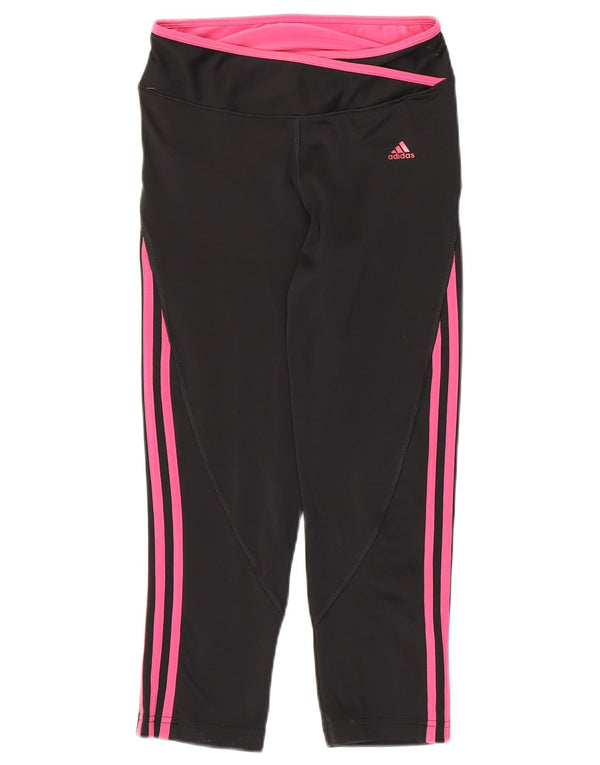 Adidas Womens Climalite Capri Leggings UK 8 Small Black Polyester