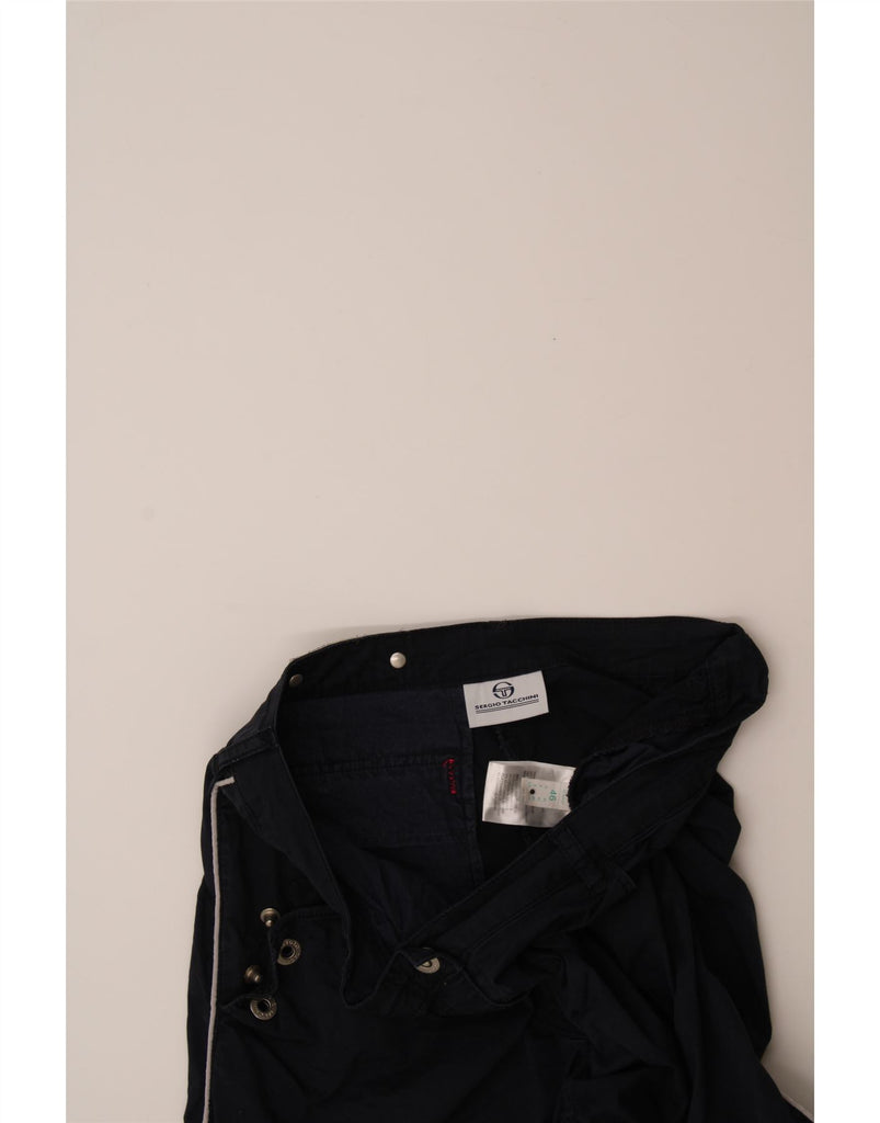 SERGIO TACCHINI Womens Capri Trousers US 12 Large W33 L20 Navy Blue Cotton Vintage Sergio Tacchini and Second-Hand Sergio Tacchini from Messina Hembry 