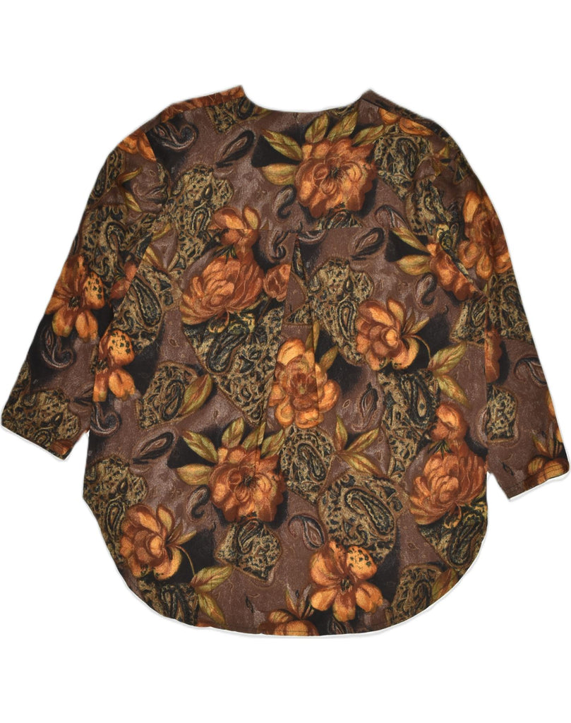 VINTAGE Womens Shirt Blouse UK 16 Large Brown Floral | Vintage Vintage | Thrift | Second-Hand Vintage | Used Clothing | Messina Hembry 