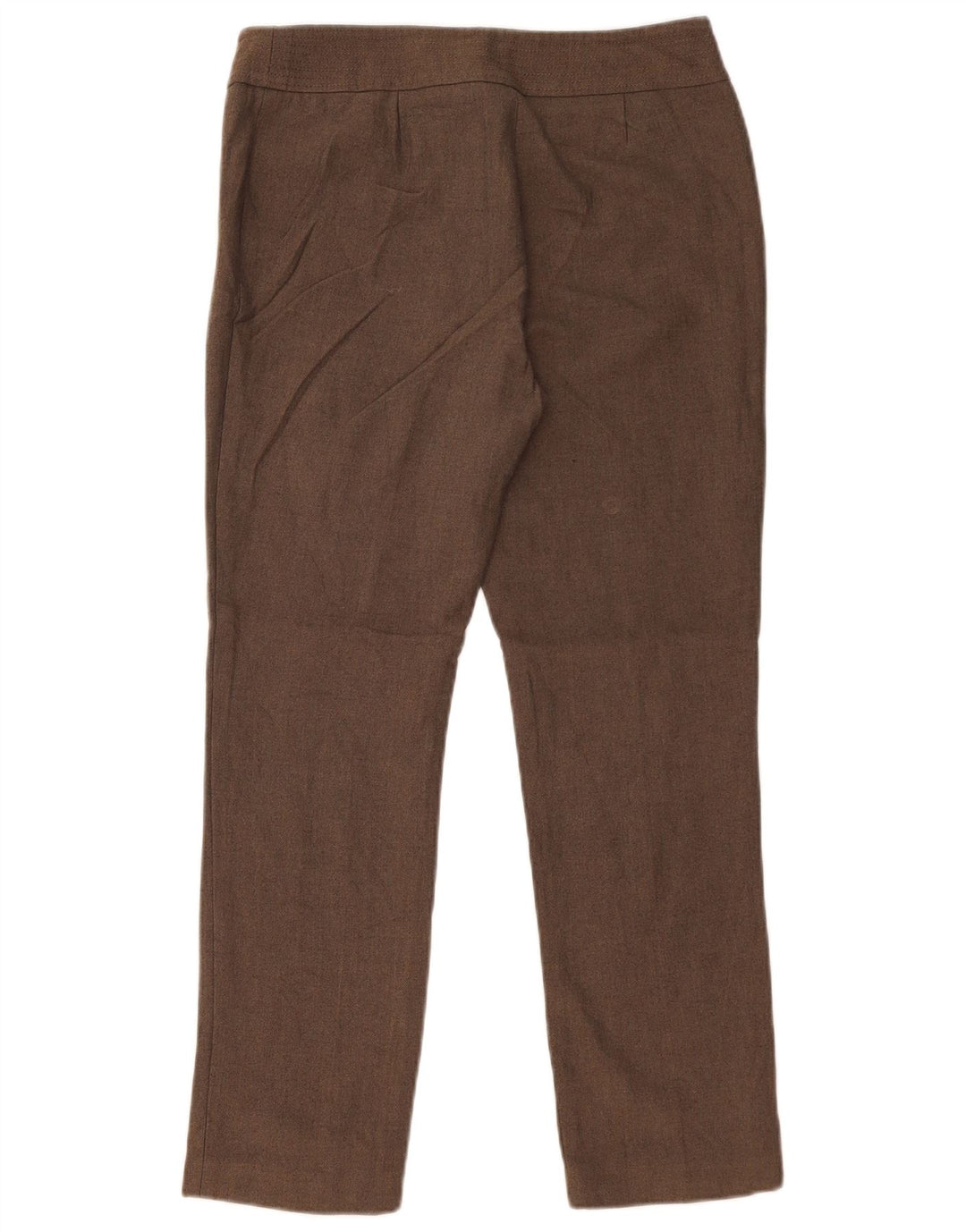 Marks & Spencer Womens Straight Suit Trousers UK 12 Medium W32 L28 Brown