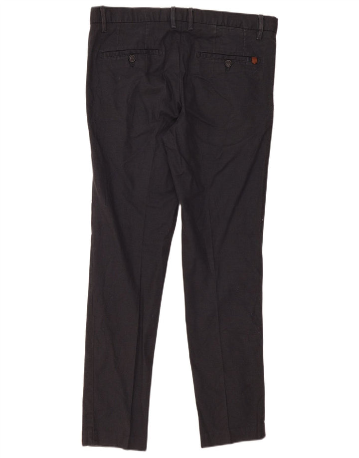 Vintage Mens Slim Chino Trousers W36 L31 Navy Blue