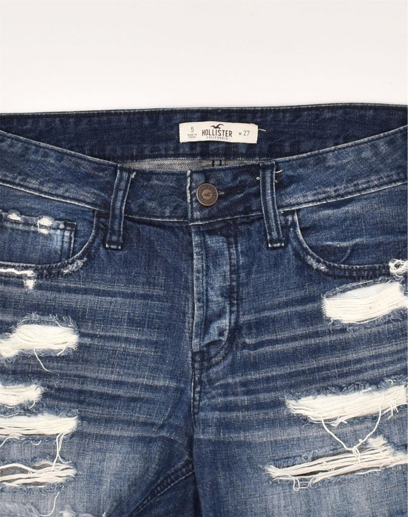 HOLLISTER Womens Distressed Denim Shorts W27 Small Blue Cotton | Vintage Hollister | Thrift | Second-Hand Hollister | Used Clothing | Messina Hembry 