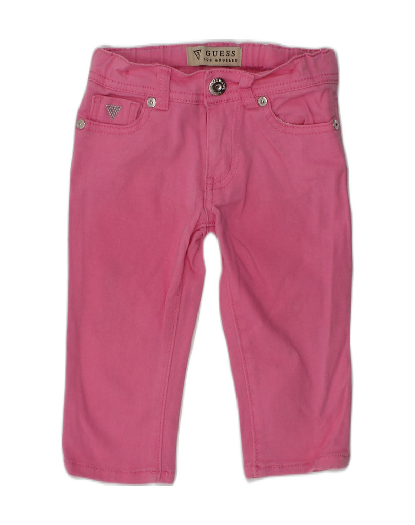 GUESS Girls Straight Casual Trousers 2-3 Years W20 L10 Pink Cotton | Vintage Guess | Thrift | Second-Hand Guess | Used Clothing | Messina Hembry 