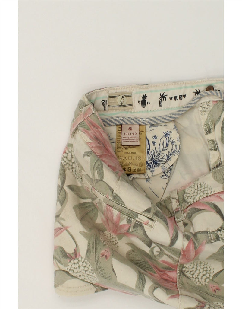 VINTAGE Girls Chino Shorts 9-10 Years W24 Beige Floral Cotton | Vintage Vintage | Thrift | Second-Hand Vintage | Used Clothing | Messina Hembry 