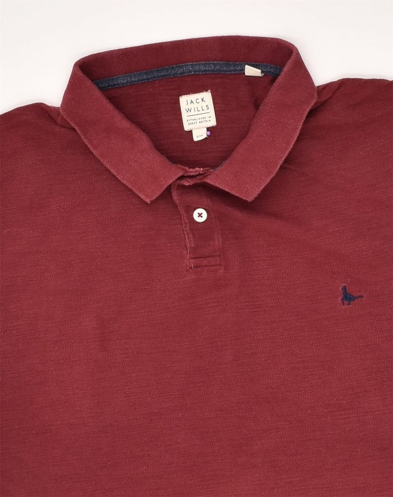 JACK WILLS Mens Polo Shirt 2XL Maroon Cotton | Vintage Jack Wills | Thrift | Second-Hand Jack Wills | Used Clothing | Messina Hembry 