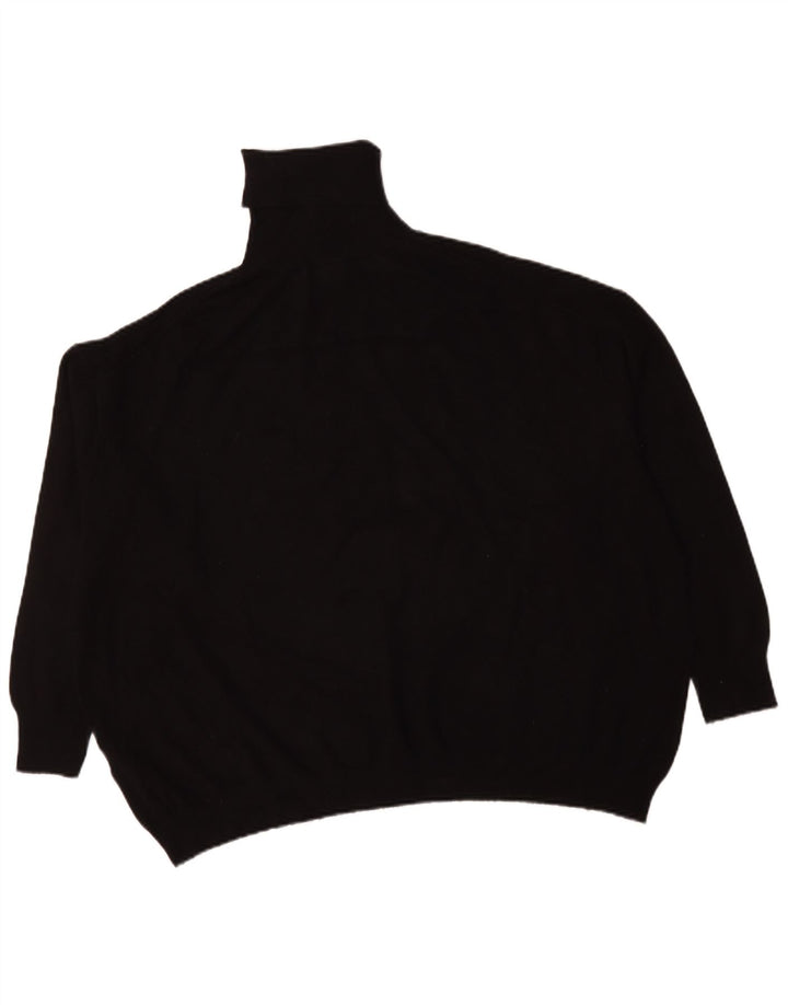 Zara Womens Oversized Roll Neck Jumper Sweater UK 14 Medium Black Viscose