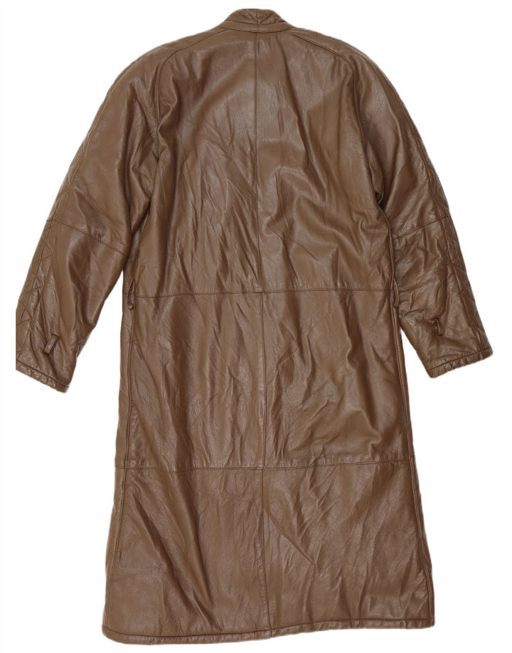 VINTAGE Mens Leather Coat UK 38 Medium Brown