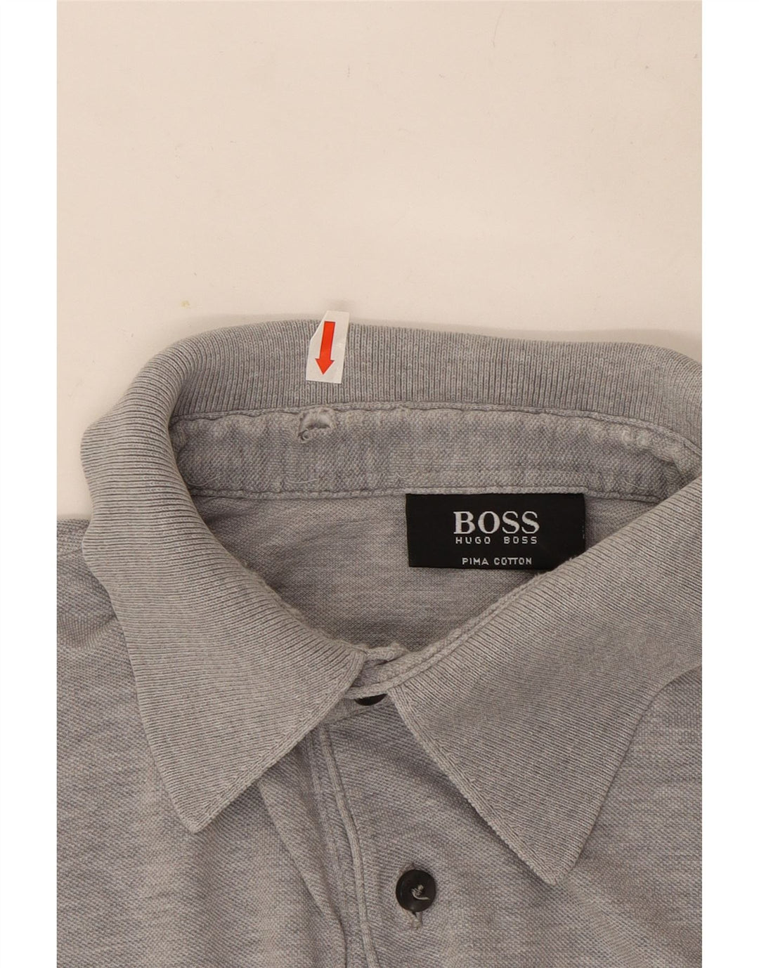 Hugo Boss Mens Polo Shirt Medium Grey Flecked Cotton