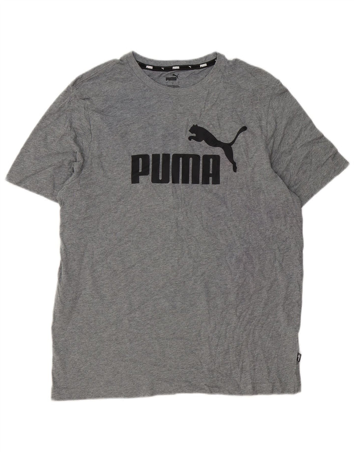 Puma Mens Graphic T-Shirt Top Large Grey